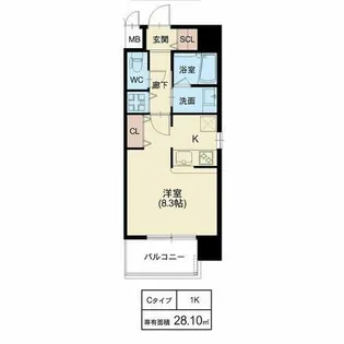 スプランディッド野江【4階】の間取り