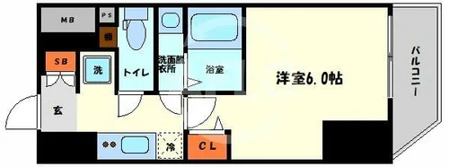 エステムコート心斎橋central【12階】の間取り