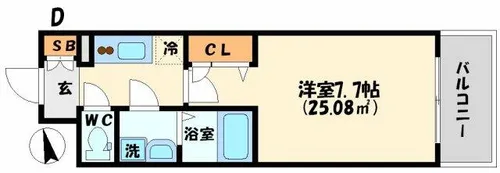 レジュールアッシュ梅田LUXE【5階】の間取り