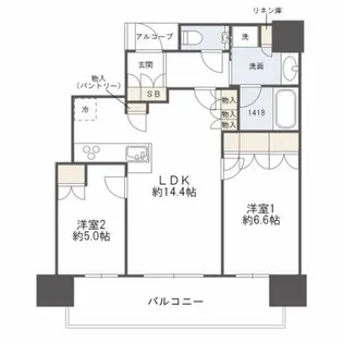 ザ・パークハウス中之島タワー【23階】の間取り