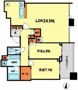 シティタワー梅田東【43階】の間取り