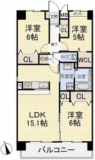 ル シエル ブル ソルテ【2階】の間取り