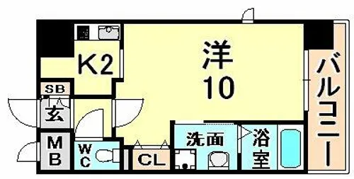 レジュールアッシュ尼崎駅前【4階】の間取り