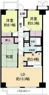 ミストラル岸部南【5階】の間取り