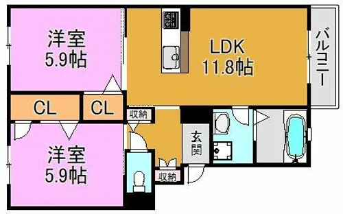 山一圓【2階】の間取り