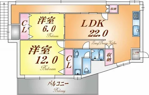 ラムール五位ノ池【2階】の間取り