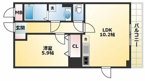 1LDKの間取り画像