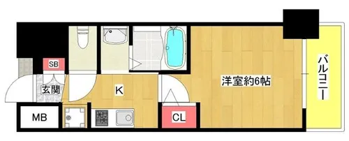 エステムコート難波WEST-SIDEⅤアジュール【8階】の間取り