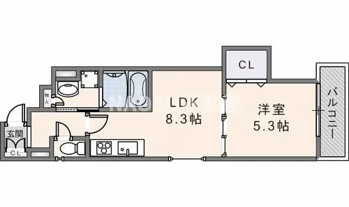 クリエオーレ角田【206号室】の間取り