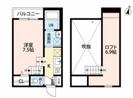 1Kの間取り画像