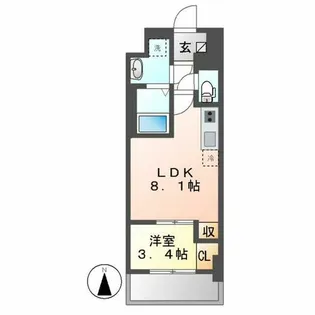 ポルタニグラ大須【902号室】の間取り
