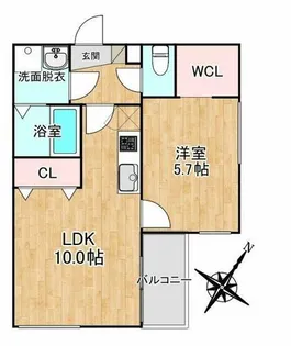 Crecia井尻Ⅱ【2階】の間取り