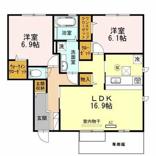 デルニエコート【1階】の間取り