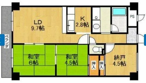 ベルコート西宮【3階】の間取り