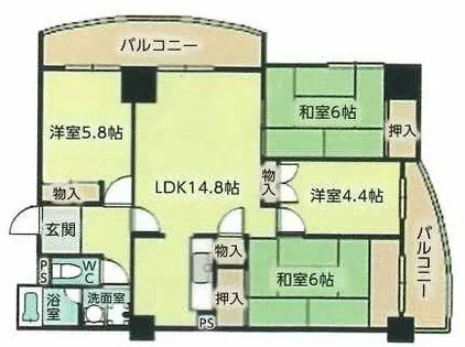 シティハイツ舞子【6階】の間取り