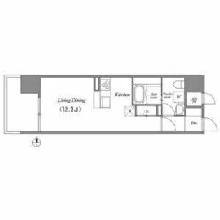 Gramercy Shirakawa Koen【8階】の間取り