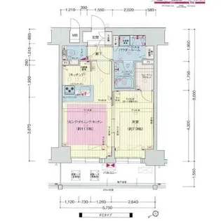 プレサンス THE 神戸【14階】の間取り