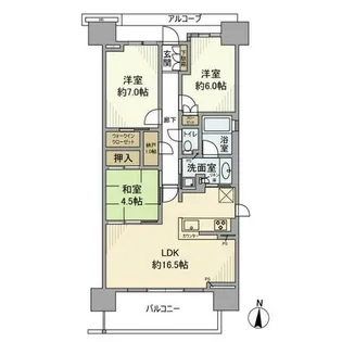 プラウドシティ塚口マークフォレスト【13階】の間取り