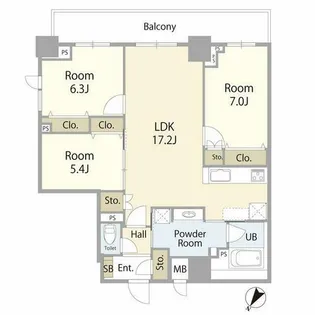 TUNAMAYO RESIDENCE【7階】の間取り