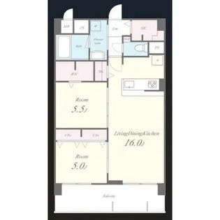 エクセルハイム東灘【2階】の間取り