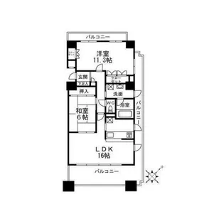 ヒルズ神戸大倉山【2階】の間取り