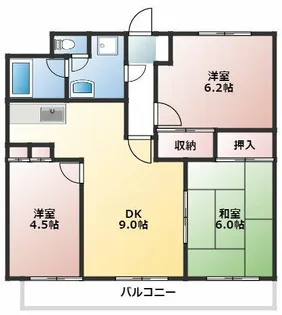 シャトー天神【301号室】の間取り