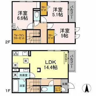 グリシーナ【1階】の間取り