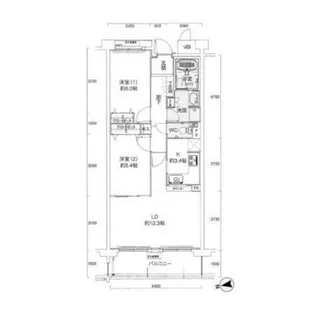 甲子園三番町ハイツ【4階】の間取り
