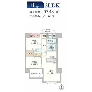 ティマー・レジデンシィ塚口【7階】の間取り