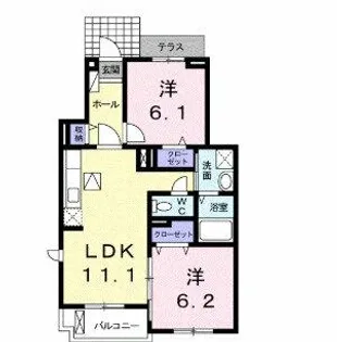 大阪府富田林市若松町東1丁目【アパート】の間取り