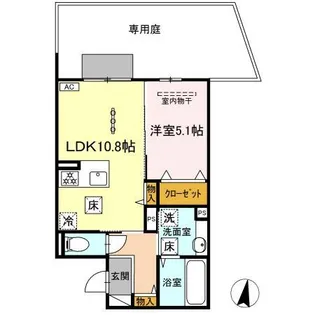 フース コーシェリ【106号室】の間取り