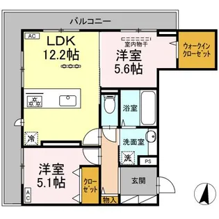 フース コーシェリ【202号室】の間取り