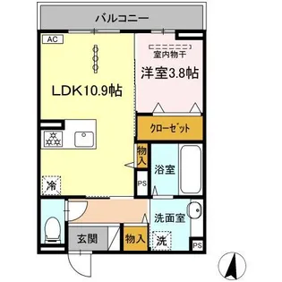 フース コーシェリ【203号室】の間取り