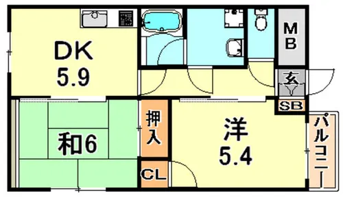 シャンテ本山【2階】の間取り