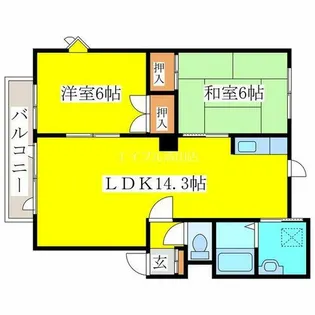 ハイツシーシェル【101号室】の間取り