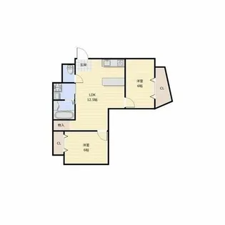 モリダイヤハイツ栄【12階】の間取り