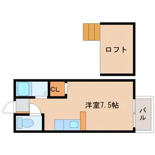 ハイデンス天拝【202号室】の間取り