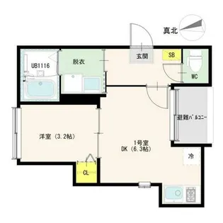 ハーモニーテラス前之輪【3階】の間取り