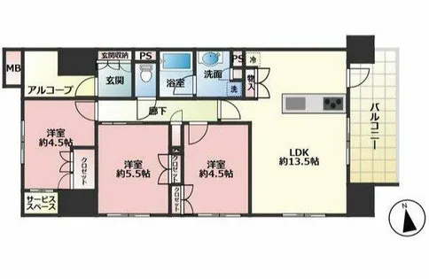 デュオヒルズ今池【12階】の間取り