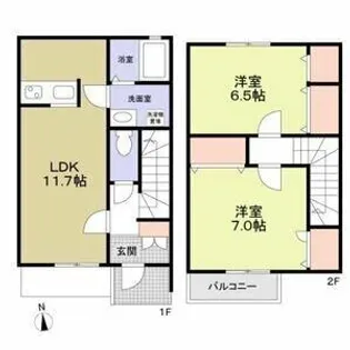 コンコルディアちゃやがさか NORTH【1階】の間取り