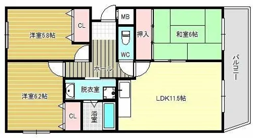 3LDKの間取り画像