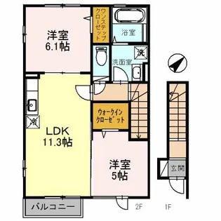 メゾン二田【2階】の間取り
