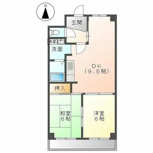 ファミリーハウス天塚【2C号室】の間取り