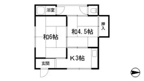 伊伝居土居アパート【N-1F号室】の間取り