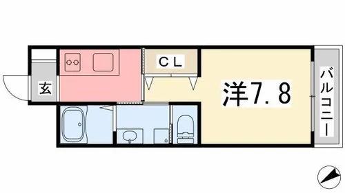 エクシード【405号室】の間取り