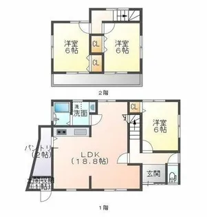 愛知県豊橋市東幸町字水神【一戸建】の間取り