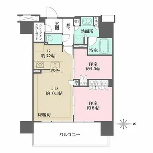 リニアゲートタワー名古屋【4階】の間取り