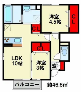 スフェール823 A棟【101号室】の間取り