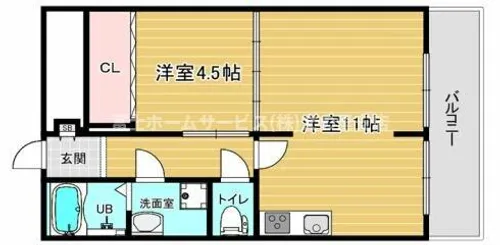 有馬パレス阿倍野【4階】の間取り