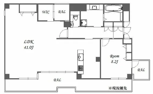 ベルヴォーグ北堀江【5階】の間取り